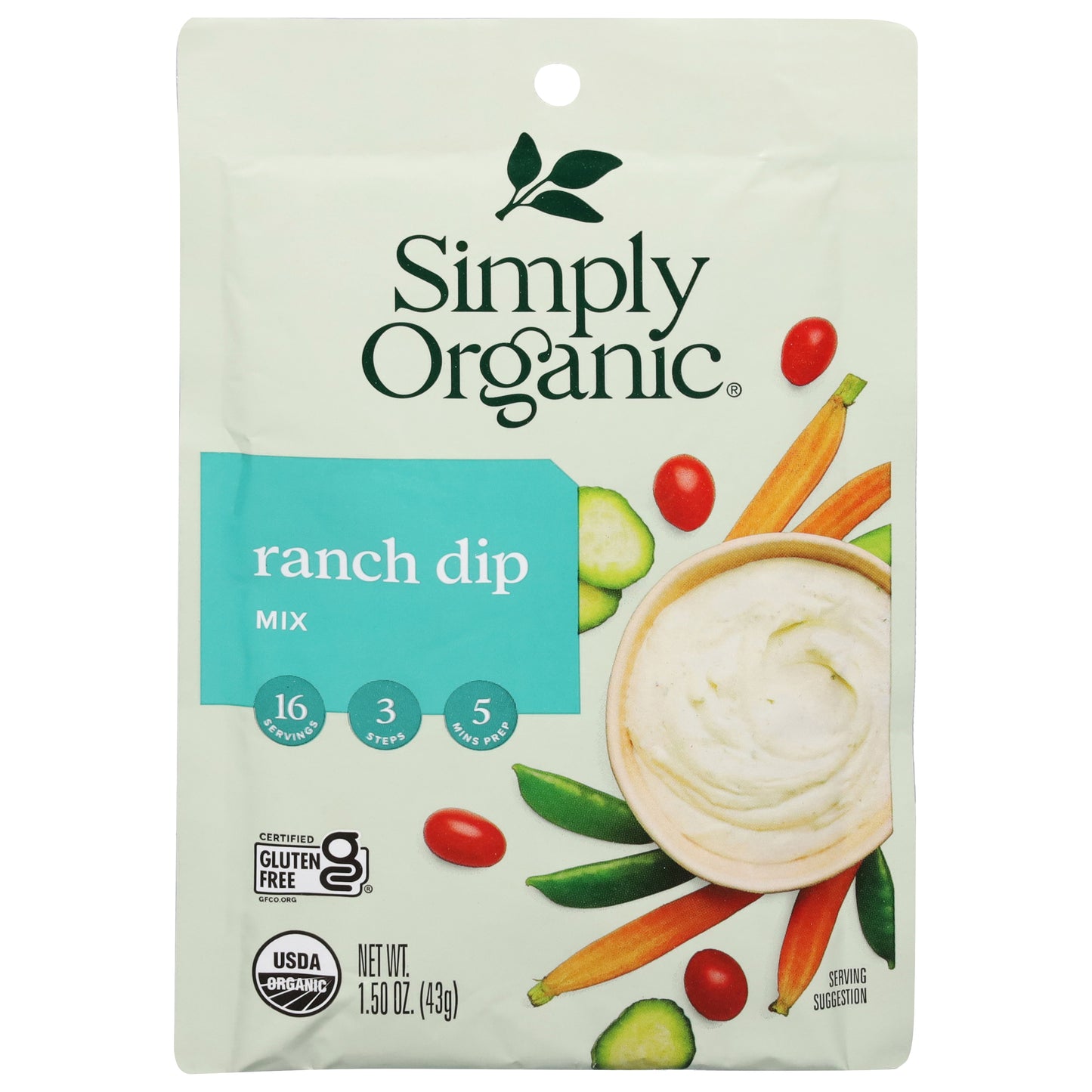 Simply Organic Ranch Dip Mix 1.50 oz