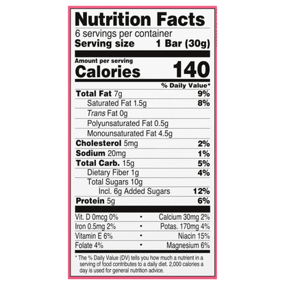 Perfect Bar Mini Gluten-Free PB&J Refrigerated Protein Bar, Kosher, 6 count, 1.05 oz
