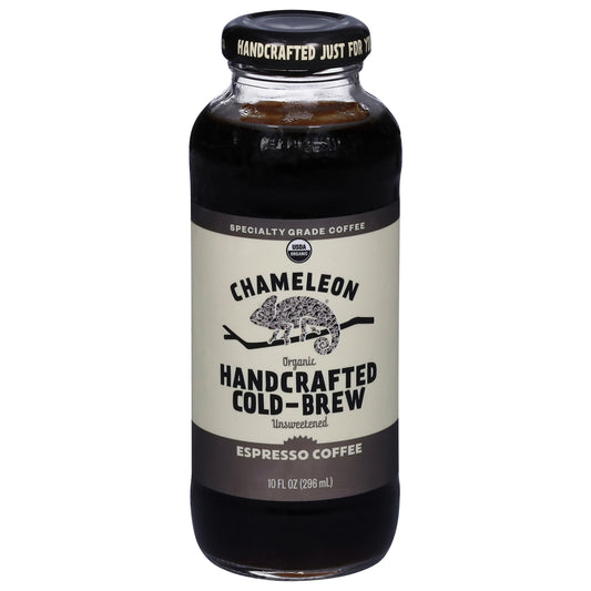 Chameleon Organic Unsweetened Handcrafted Cold-Brew Espresso Coffee 10 fl oz