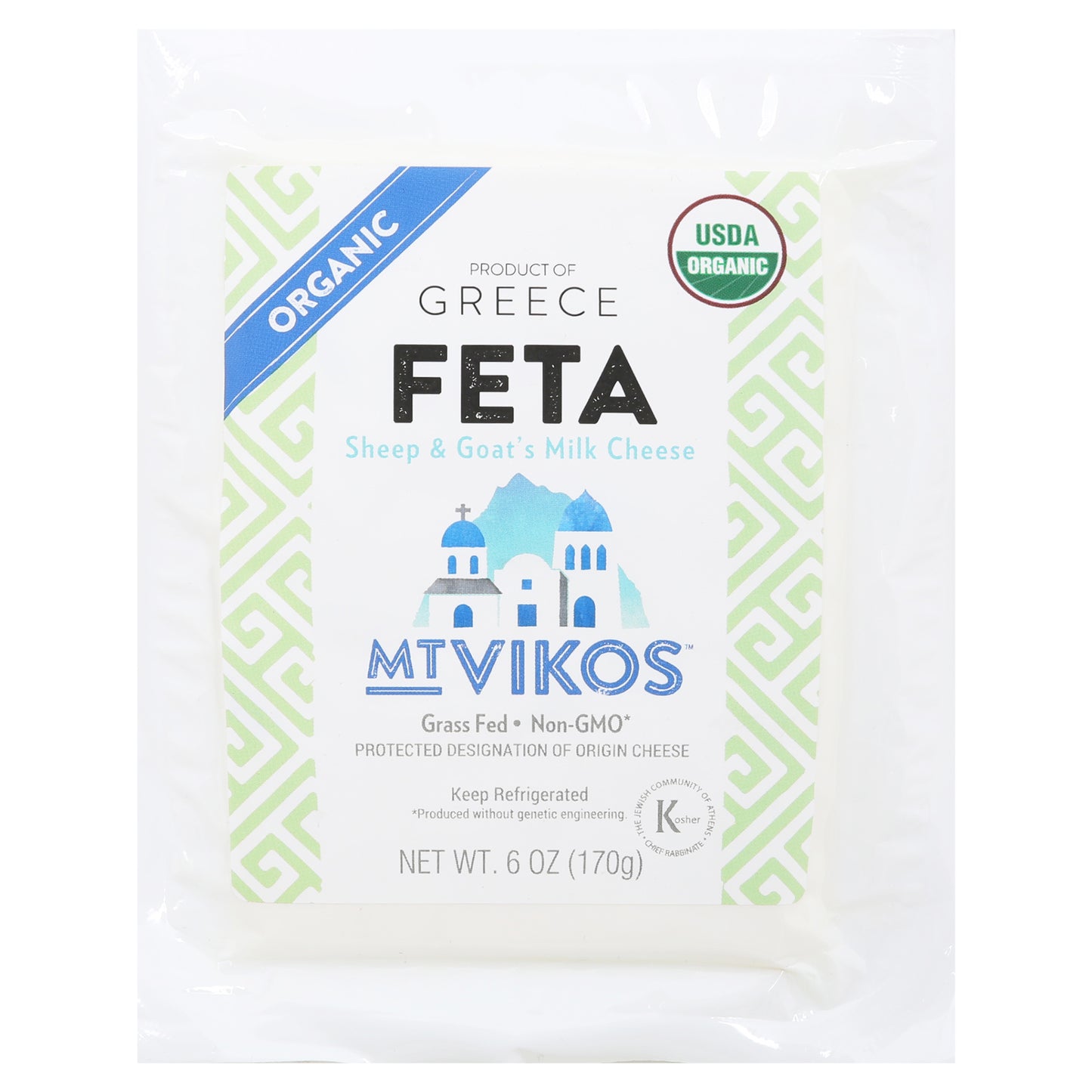 Mt Vikos Organic Sheep & Goat's Milk Feta Cheese 6 oz