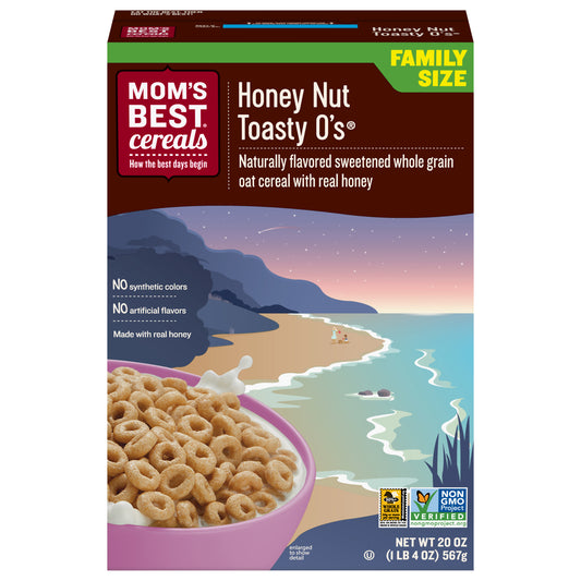 Mom's Best Honey Nut Toasty O's Cereal Family Size 20 oz