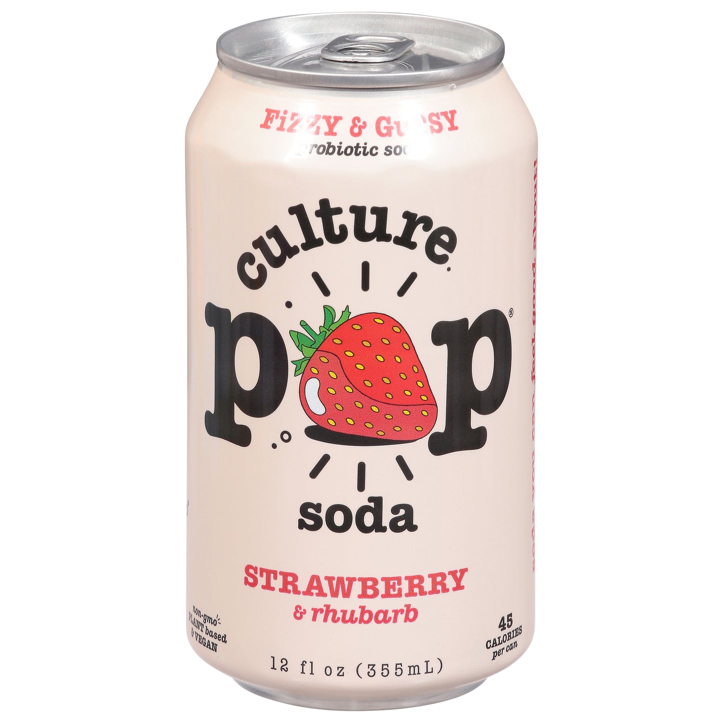 Culture Pop Probiotic Strawberry & Rhubarb Soda 12 fl oz