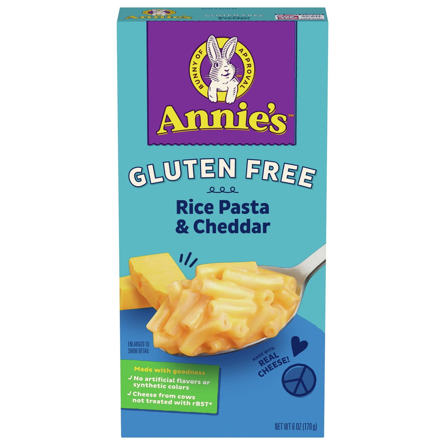 Annie's Gluten Free Macaroni and Cheese, Rice Pasta and Cheddar, 6 oz