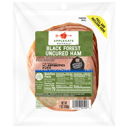 Applegate Natural Black Forest Uncured Ham Sliced, 7oz