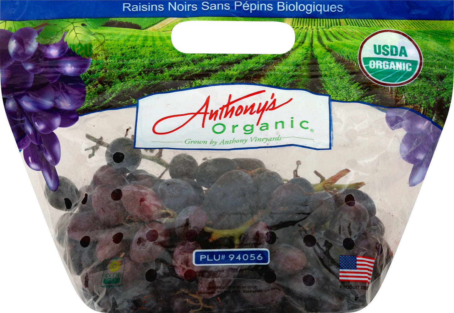 Organic Blue/Black Seedless Grapes