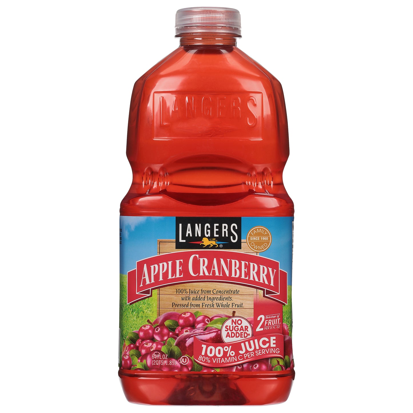 Langers No Sugar Added Apple Cranberry 100% Juice 64 fl oz