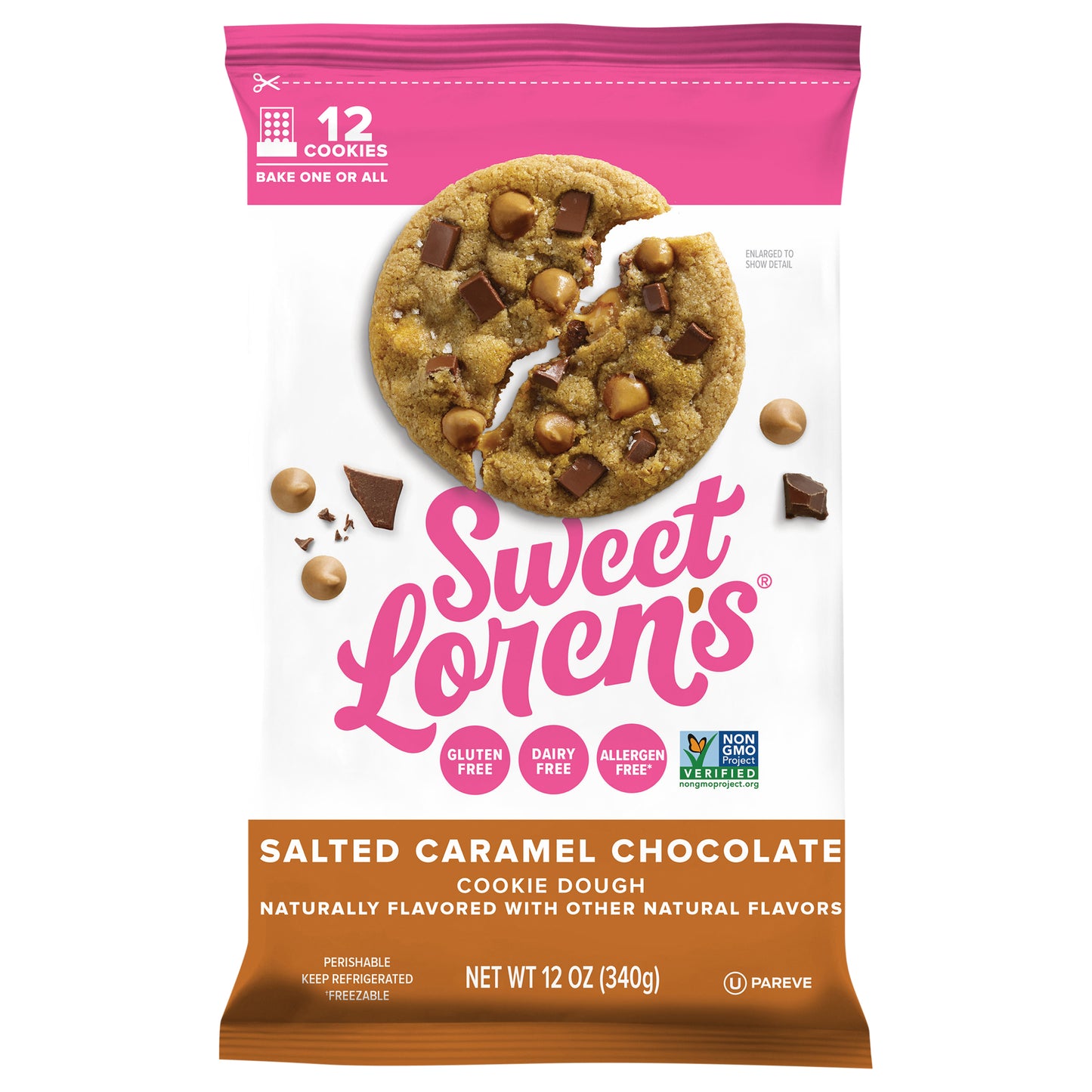 Sweet Loren's Gluten Free & Vegan Salted Caramel Chocolate Cookie Dough, 12oz