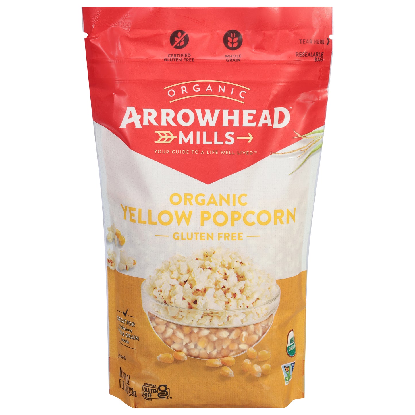 Arrowhead Mills Organic Gluten Free Yellow Popcorn 28 oz