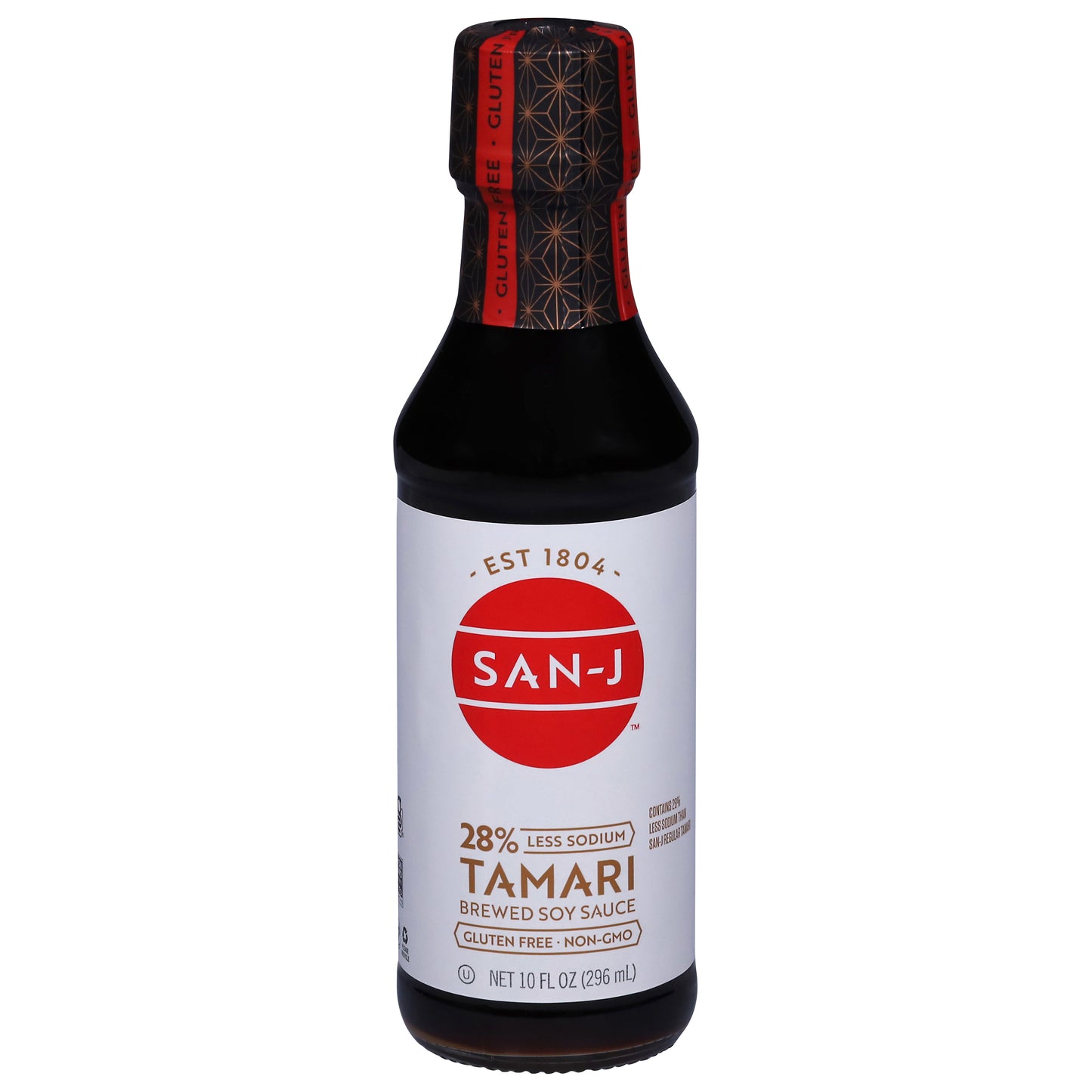 San-J 28% Less Sodium Tamari Brewed Soy Sauce 10 fl oz