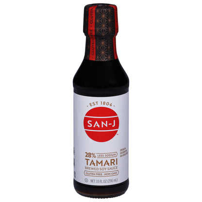 San-J 28% Less Sodium Tamari Brewed Soy Sauce 10 fl oz