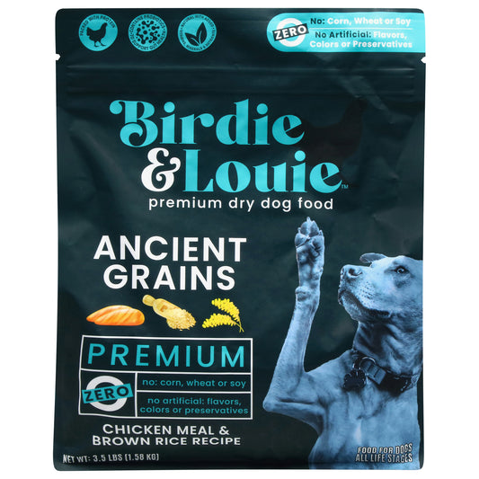 Birdie & Louie Premium All Life Stages Dry Chicken Meal & Brown Rice Recipe Dog Food 3.5 lb