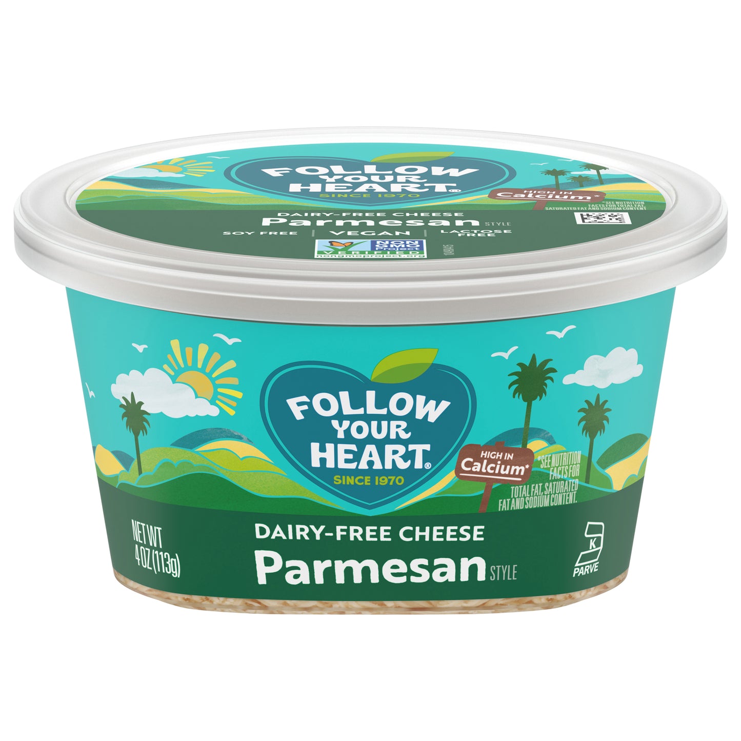 Follow Your Heart Dairy Free Cheese, Shredded Parmesan Style, Vegan, Gluten Free, 4 OZ Tub