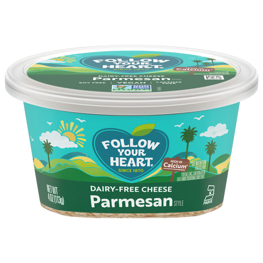 Follow Your Heart Dairy Free Cheese, Shredded Parmesan Style, Vegan, Gluten Free, 4 OZ Tub