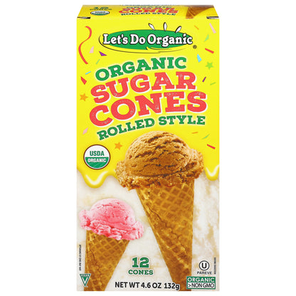 Let's Do Organic Organic Rolled Style Sugar Cones 12 Each