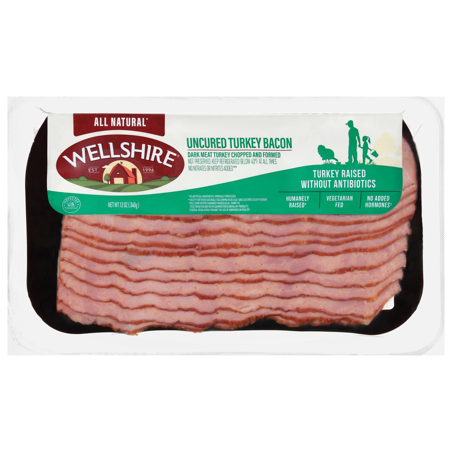 Wellshire Uncured Turkey Bacon 12 oz