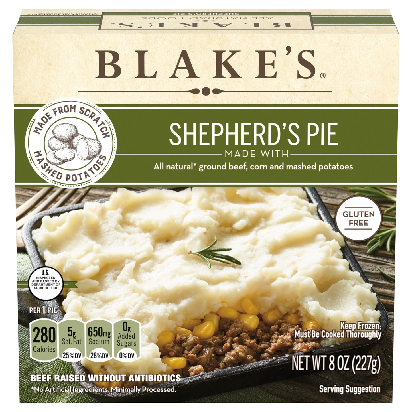 Blake's All Natural Shepherd's Pie, Frozen Meal, 8 oz