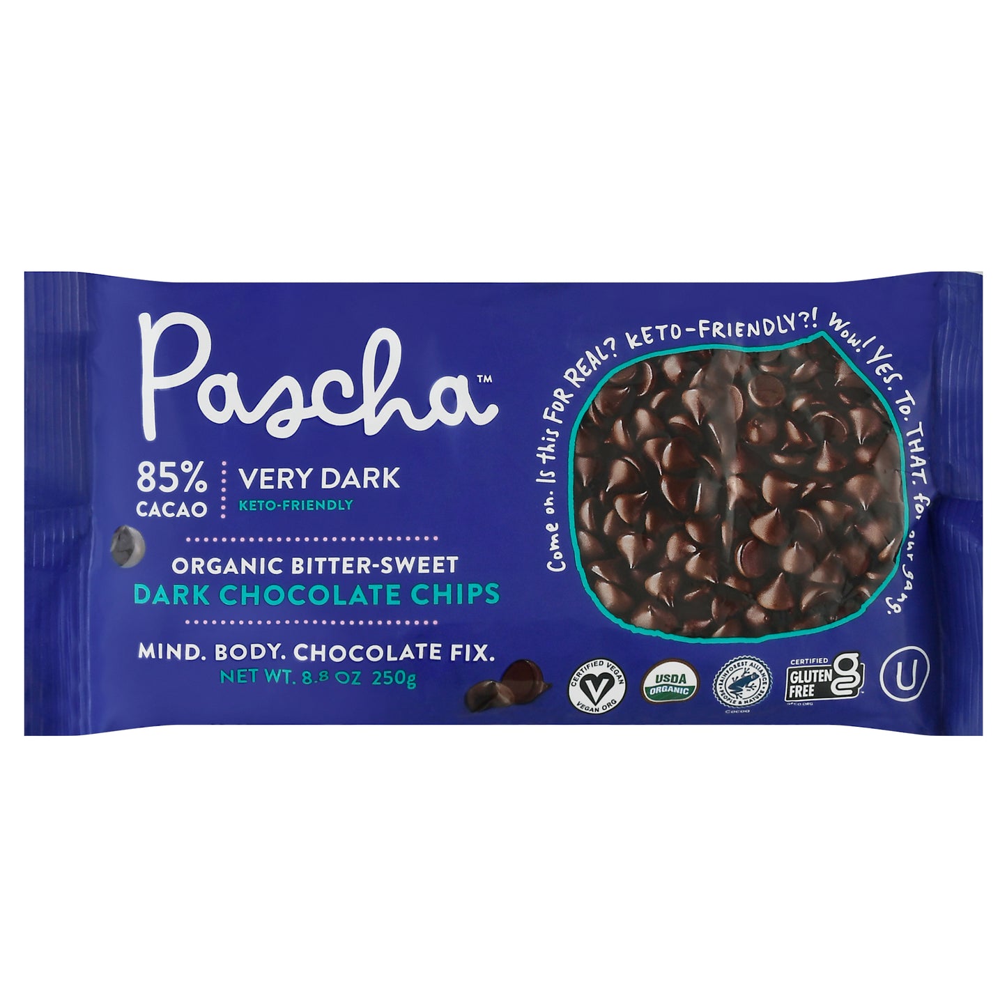 Pascha Organic Bitter-Sweet Dark Chocolate Chips 8.8 oz