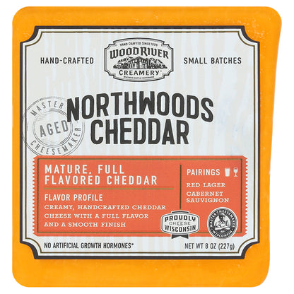 Wood River Creamery Northwoods Cheddar Cheese 8 oz