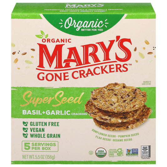 Mary's Gone Crackers Organic Super Seed Basil + Garlic Crackers 5.5 oz