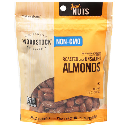 Woodstock Roasted & Unsalted Almonds 7.5 oz