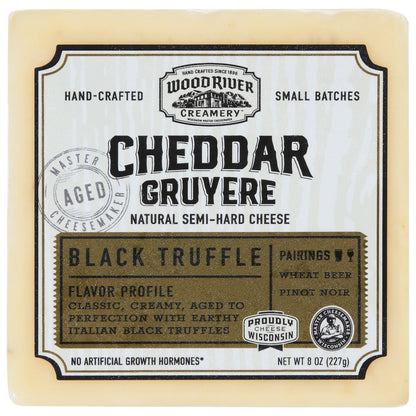 Wood River Creamery Cheddar Gruyere Black Truffle Cheese 8 oz