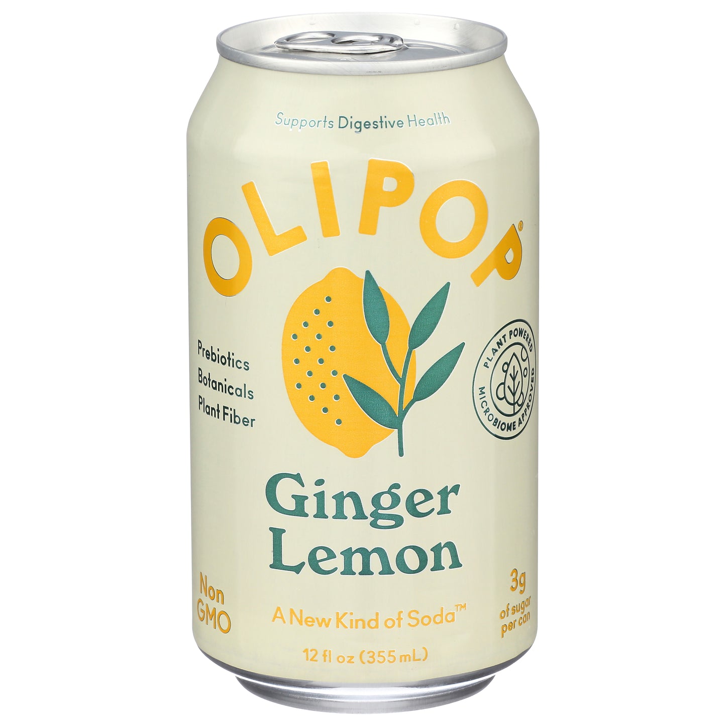 OLIPOP Ginger Lemon, A New Kind of Soda 12 fl oz