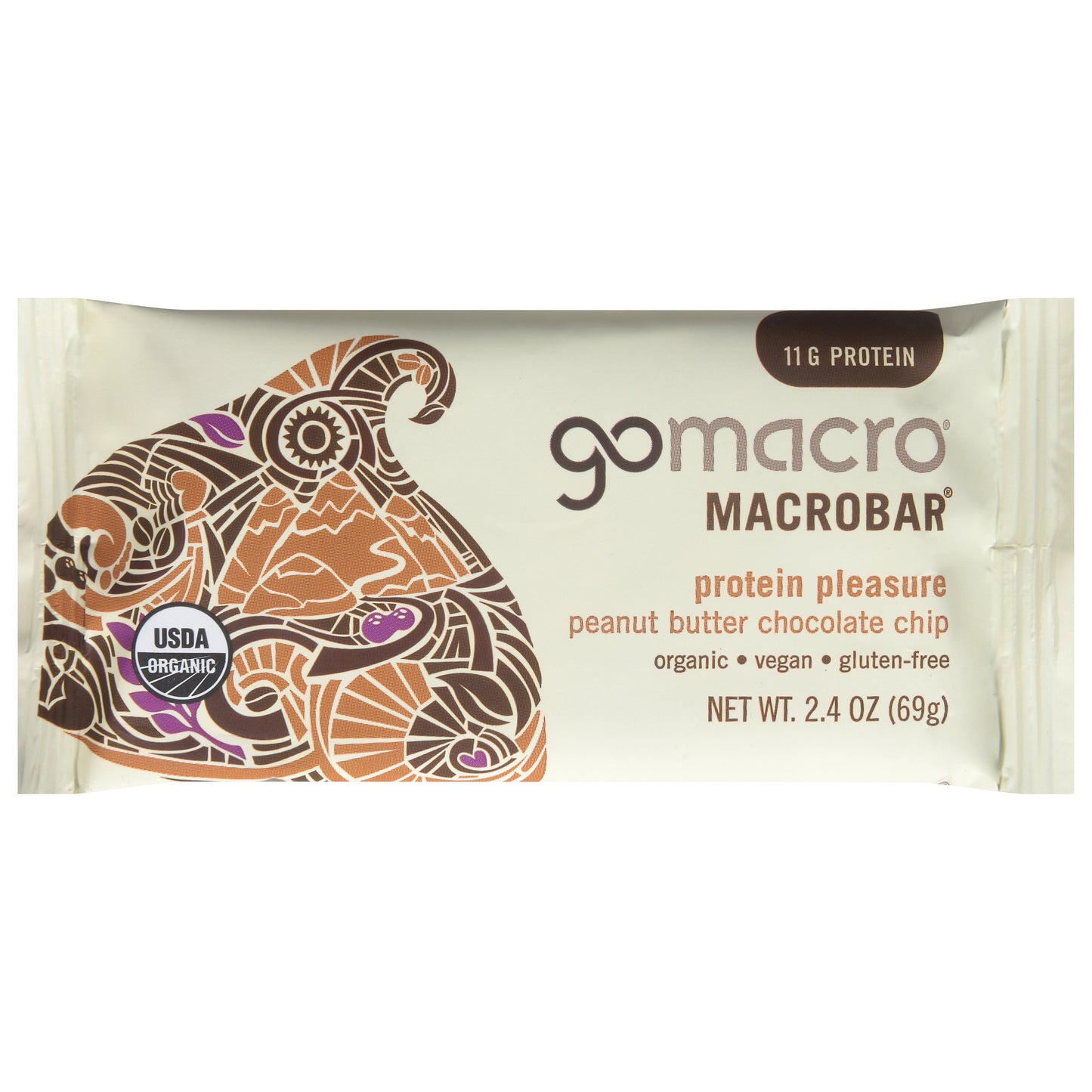 GoMacro Peanut Butter Chocolate Chip MacroBar 2.4 oz