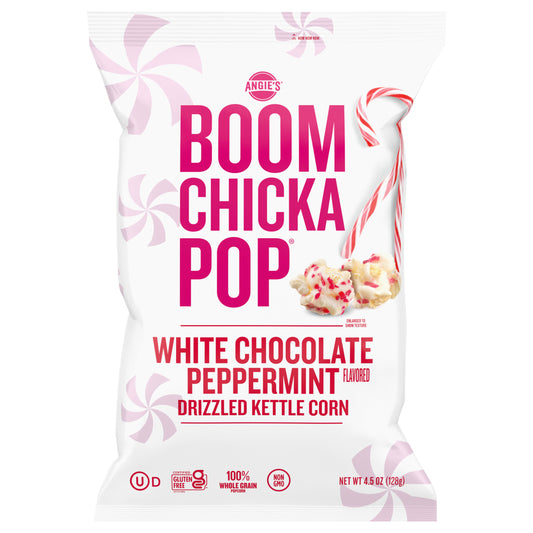 Angie's BOOMCHICKAPOP White Chocolate & Peppermint Flavored Kettle Corn Popcorn, 4.5 oz.