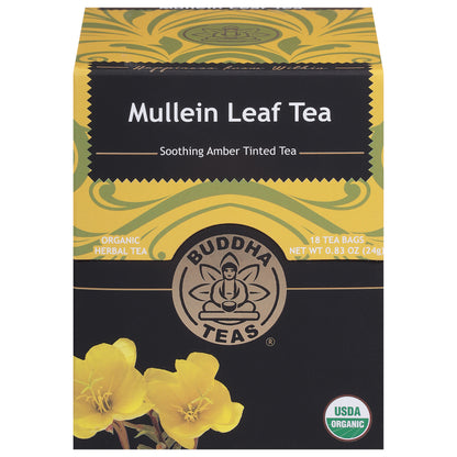 Buddha Teas Organic Mullein Leaf Tea Herbal Tea 18 Tea Bags