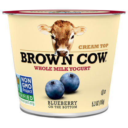 Brown Cow Cream Top Blueberry on the Bottom Whole Milk Yogurt 5.3 oz