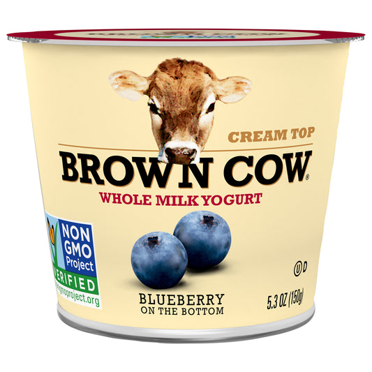 Brown Cow Cream Top Blueberry on the Bottom Whole Milk Yogurt 5.3 oz