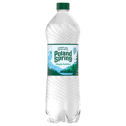 Poland Spring Sparkling Water, Simply Bubbles, 33.8 oz. Bottle