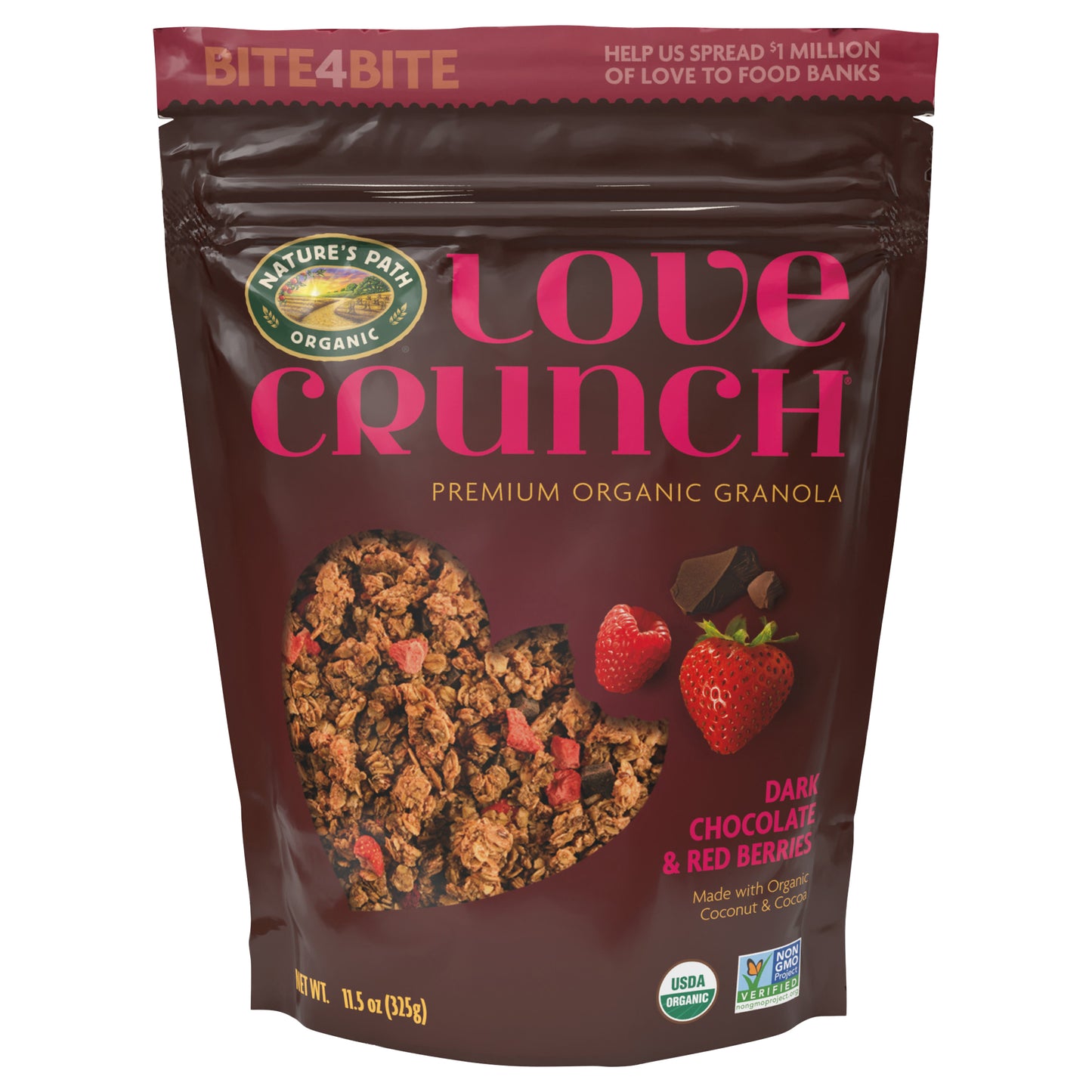 Love Crunch Organic Dark Chocolate & Red Berries Granola 11.5oz Pouch