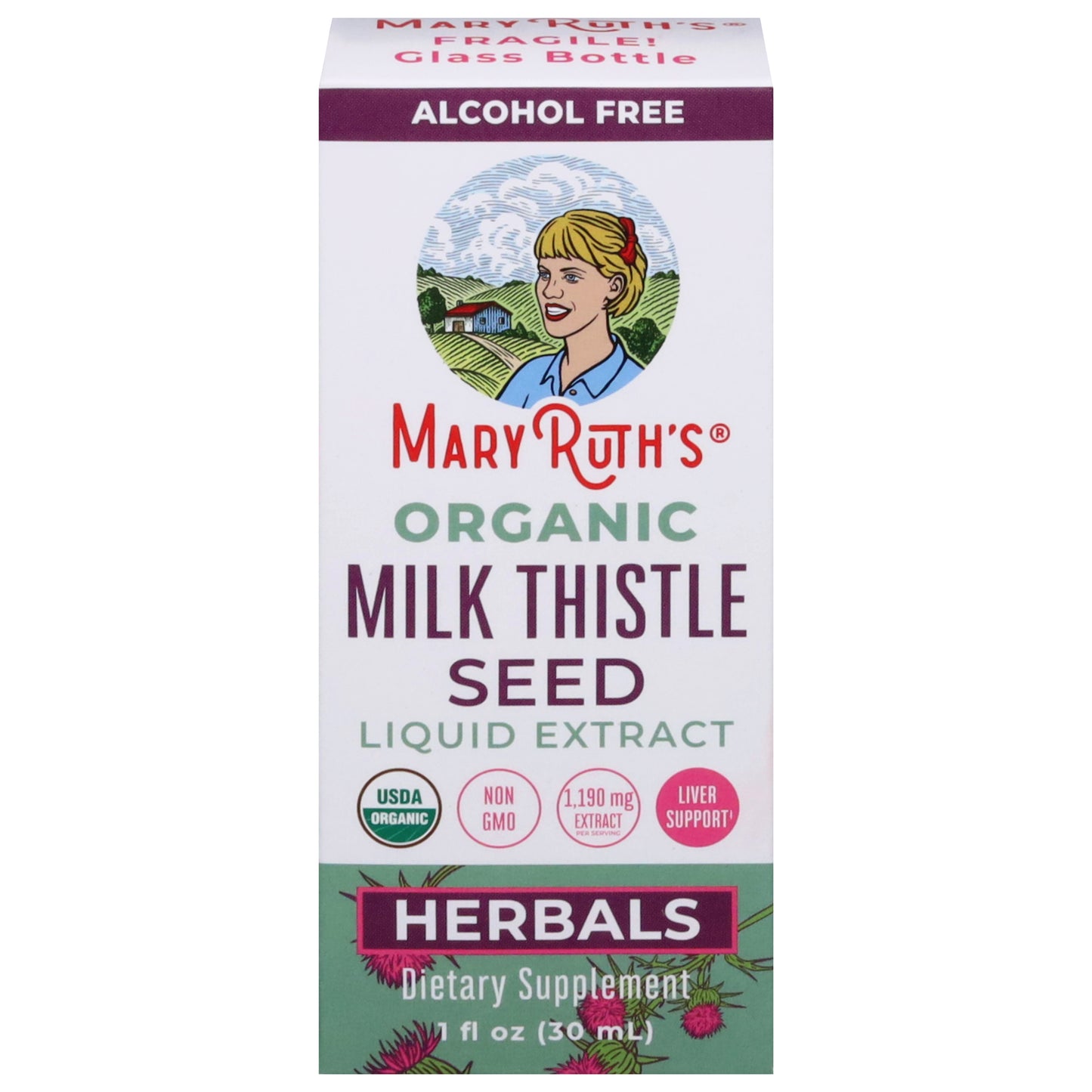 MaryRuth's Organic Liquid Extract Herbals Milk Thistle Seed 30 mg