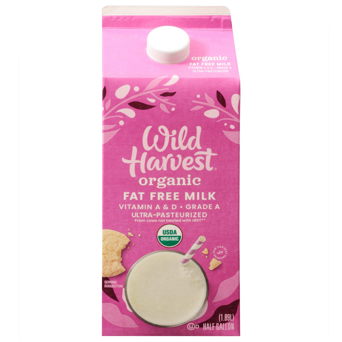 Wild Harvest Fat Free Organic Milk 0.5 gal