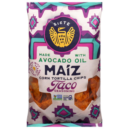 Siete Maiz Taco Seasoning Corn Tortilla Chips 7.5 oz