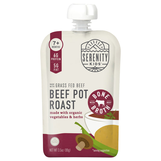 Serenity Kids Beef Pot Roast with Bone Broth, Organic Vegetables & Herbs Pouch, 3.5oz