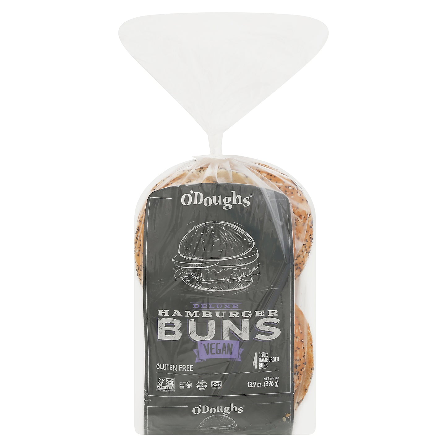 O'Doughs Deluxe Vegan Hamburger Buns 4 ea