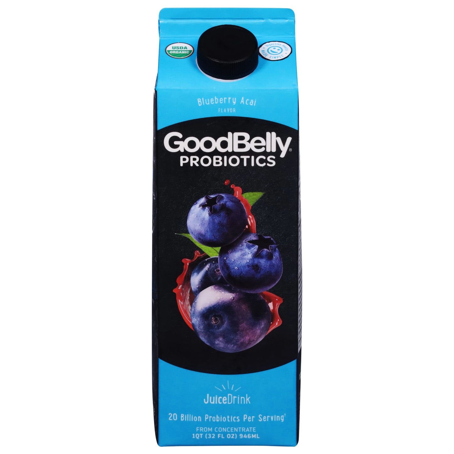 GoodBelly Probiotics Blueberry Acai Flavor Juice Drink 32 fl oz