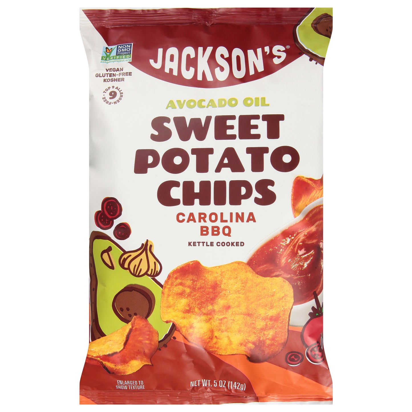 Jackson's Avocado Oil Kettle Cooked Carolina BBQ Sweet Potato Chips 5 oz