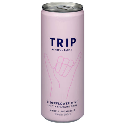 Trip Mindful Blend Mindful Botanicals Elderflower Mint Lightly Sparkling Drink 12 fl oz