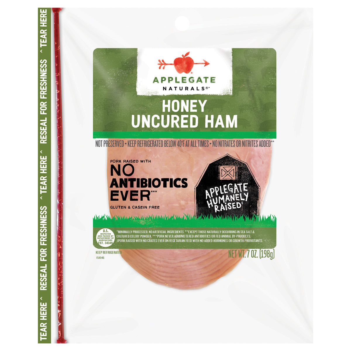 Applegate Natural Uncured Honey Ham Sliced, 7oz