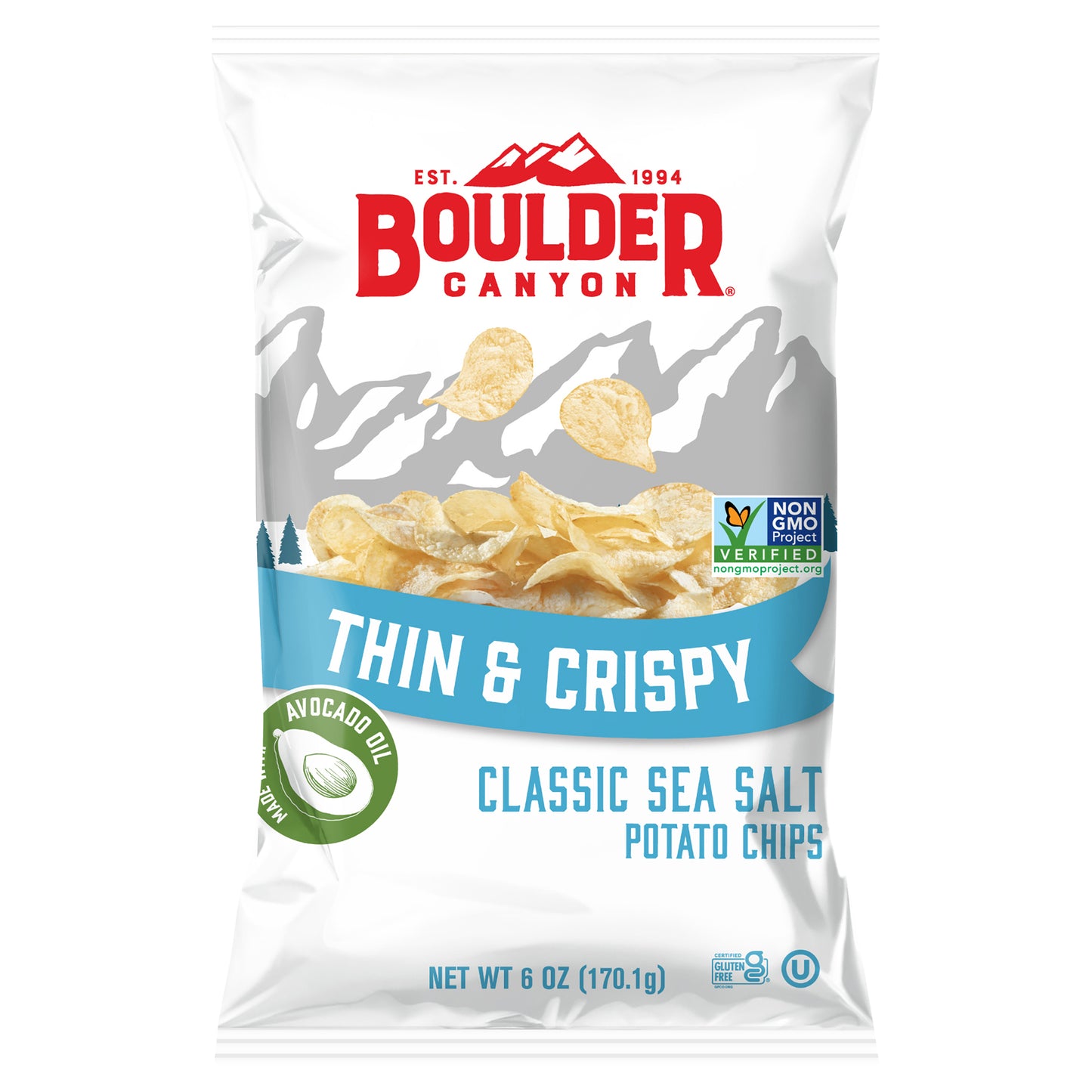 Boulder Canyon Sea Salt Thin & Crispy Potato Chips 6 oz