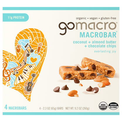 Coconut + Almond Butter + Chocolate Chips MacroBar 4ct Multipack