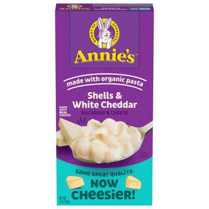 Annie's White Cheddar Shells Macaroni and Cheese with Organic Pasta, 6 oz