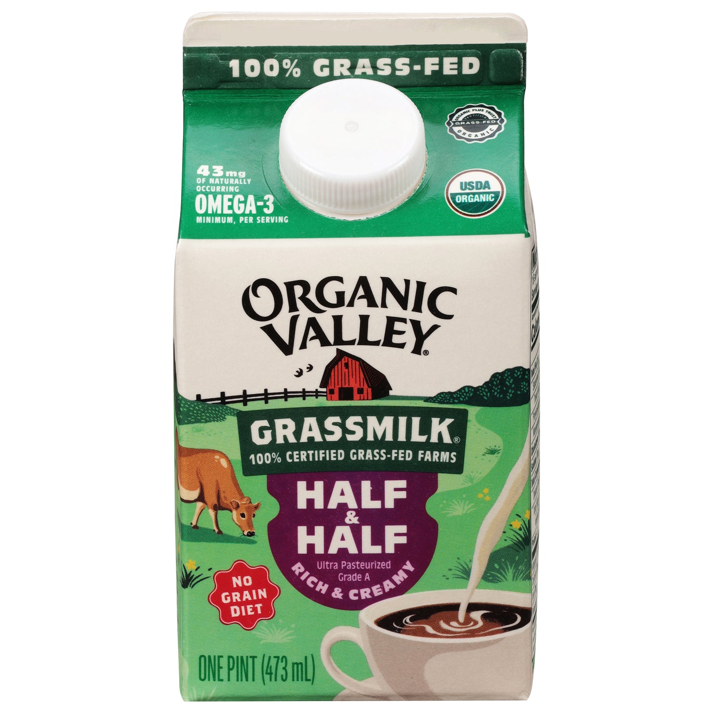 Organic Valley Grassmilk Half & Half 1 pt