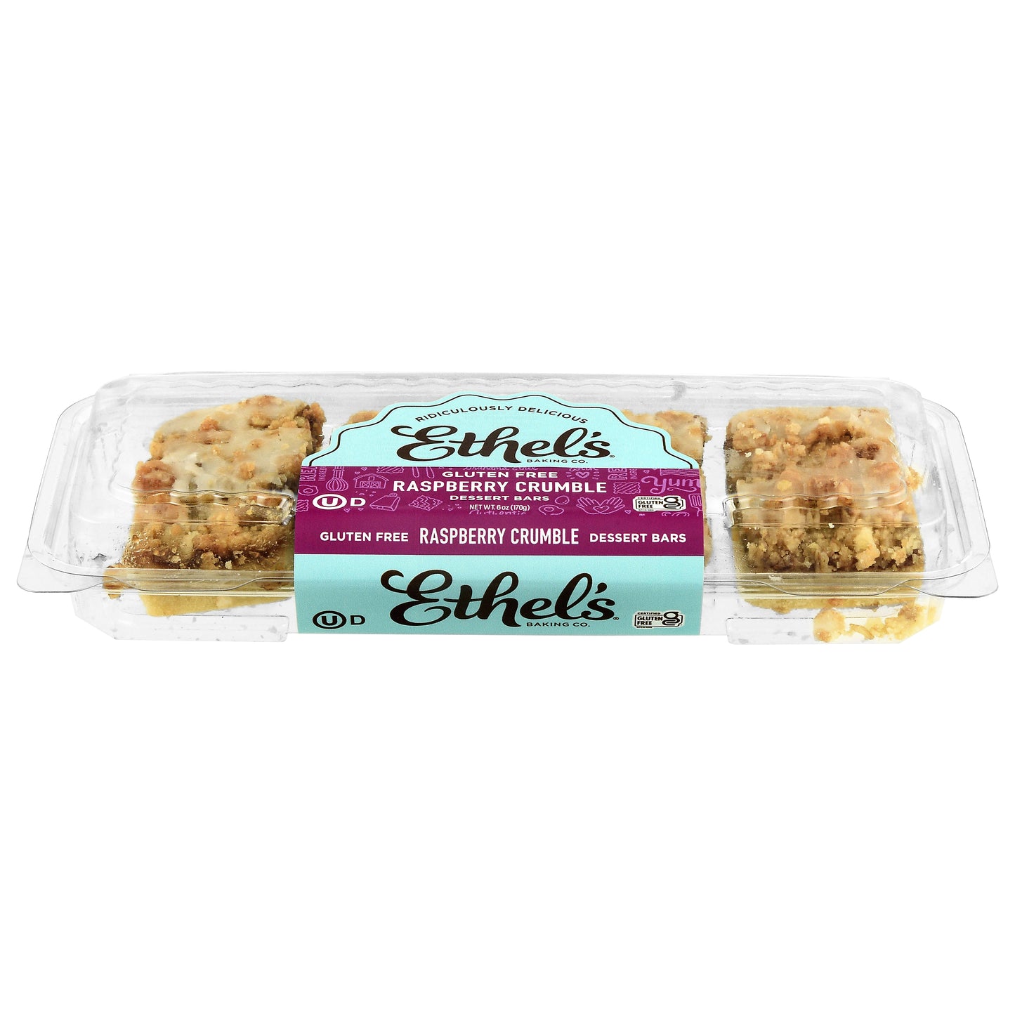 Ethel's Baking Co. Gluten Free Raspberry Crumble Dessert Bars 6 oz