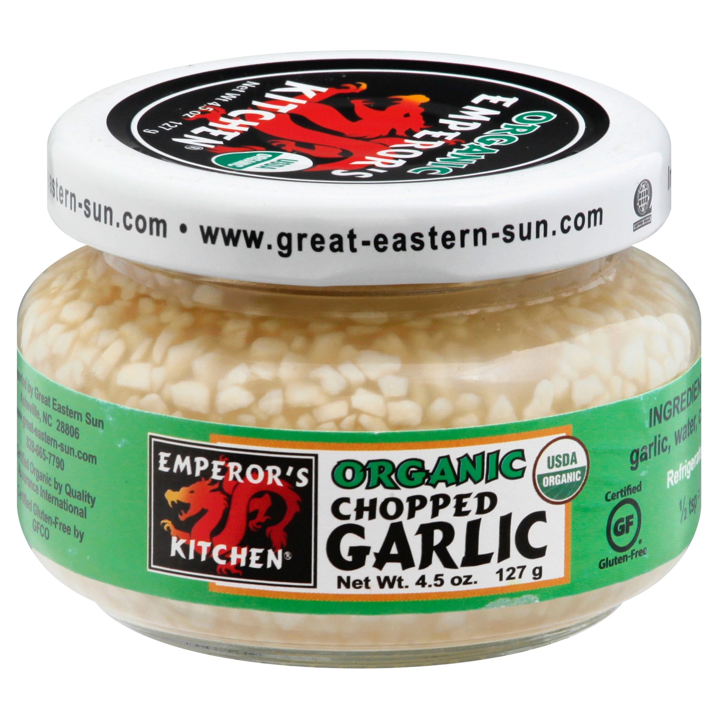 Emperors Kitchen Organic Chopped Garlic 4.5 oz