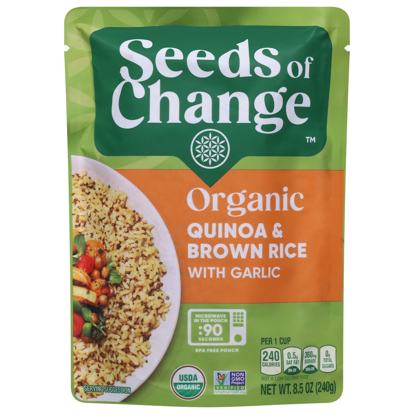 Seeds of Change Organic Quinoa & Brown Rice with Garlic 8.5 oz