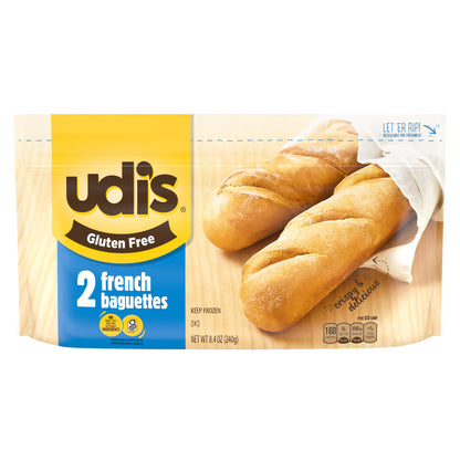 Udi's Gluten Free Crispy and Delicious French Baguettes, Frozen, 8.47 oz.